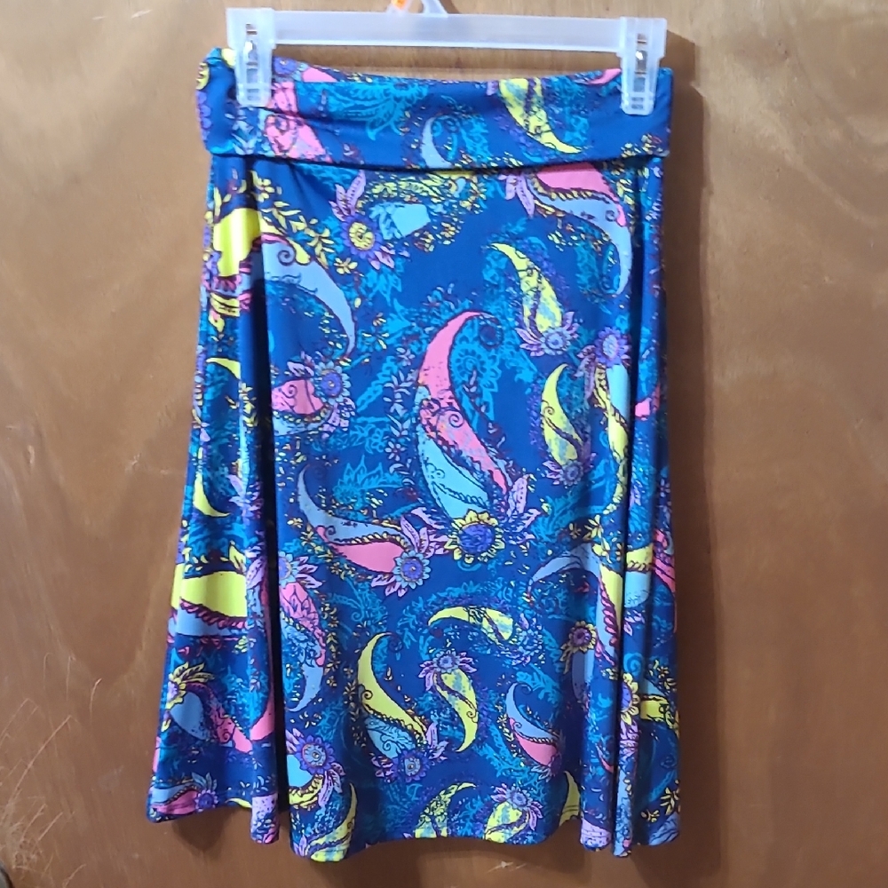 LuLaRoe Blue Paisley A-Line Skirt